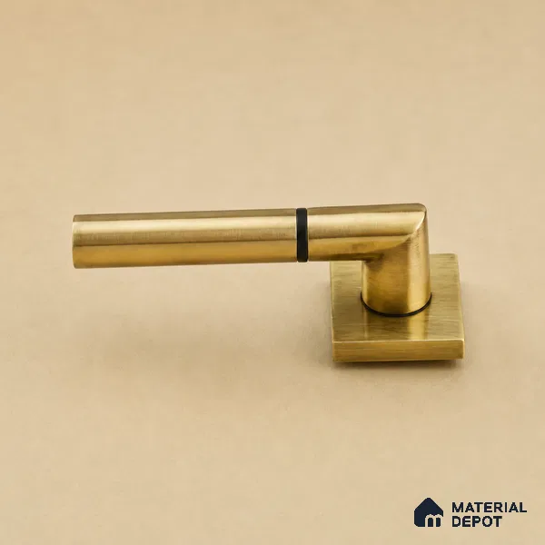 Ottr Brass Mortise Handle HA 00316 D Antique Brass Black Finish Plate Mount | 2 Years Warranty