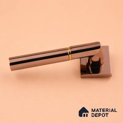 Ottr Brass Mortise Handle HA 00316 H PVD Rose Gold Dual Tone Finish Plate Mount | 2 Years Warranty