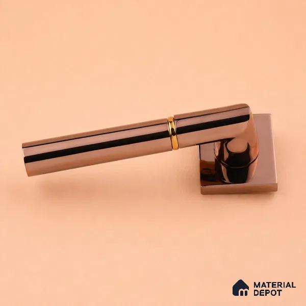 Ottr Brass Mortise Handle HA 00316 H PVD Rose Gold Dual Tone Finish Plate Mount | 2 Years Warranty