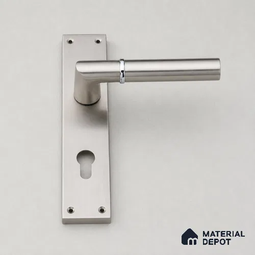 Ottr Brass Mortise Handle HA 00316 E Stainless Steel Chrome Finish Plate Mount | 2 Years Warranty