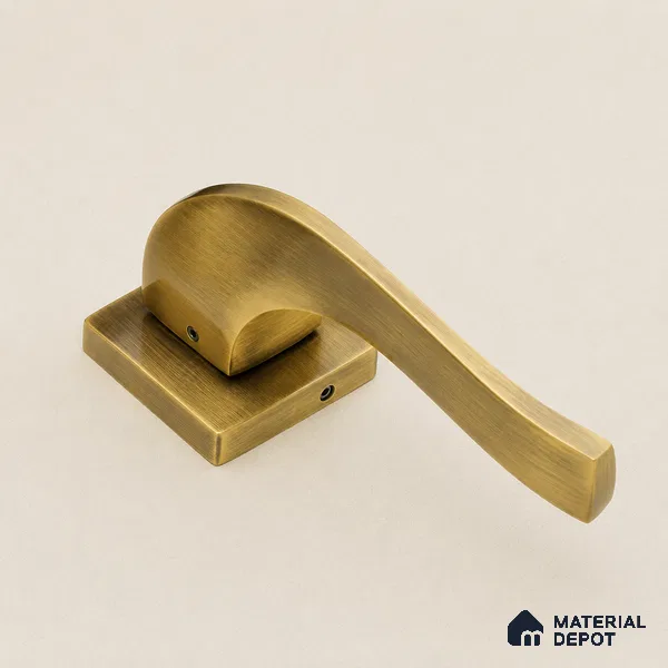 Ottr Brass Mortise Handle HA 00317 H Antique Brass Finish Plate Mount | 2 Years Warranty