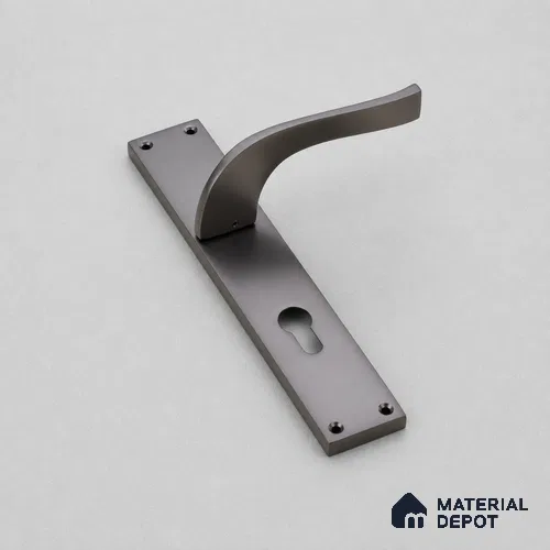 Ottr Brass Mortise Handle HA 00317 E Gold Black Finish Plate Mount | 2 Years Warranty