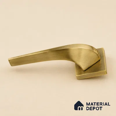Ottr Brass Mortise Handle HA 00318 G Antique Brass Finish Plate Mount | 2 Years Warranty
