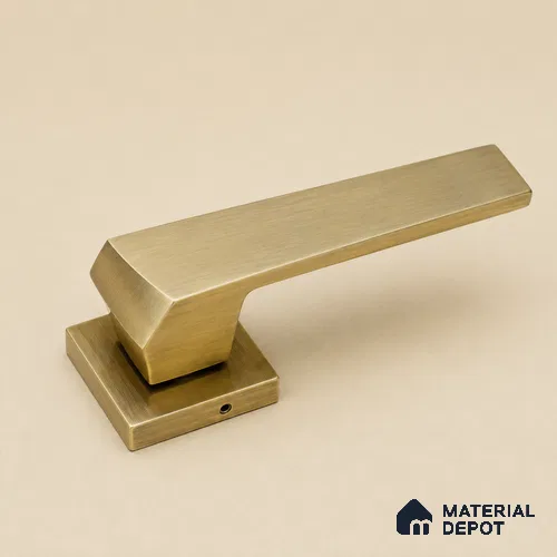 Ottr Brass Mortise Handle HA 00319 D Antique Brass Finish Plate Mount | 2 Years Warranty