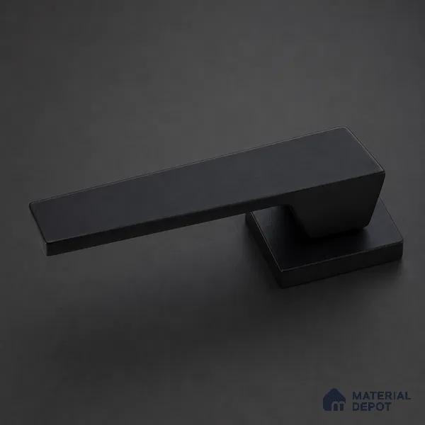 Ottr Brass Mortise Handle HA 00319 C Black Finish Rose Mount | 2 Years Warranty