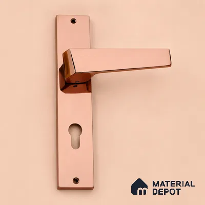 Ottr Brass Mortise Handle HA 00319 G PVD Rose Gold Finish Rose Mount | 2 Years Warranty