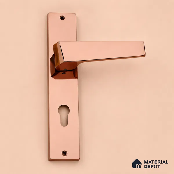 Ottr Brass Mortise Handle HA 00319 G PVD Rose Gold Finish Rose Mount | 2 Years Warranty