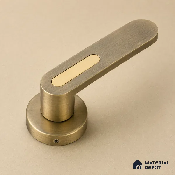 Ottr Stainless Steel Mortise Handle HA 00321 F Antique Brass Gold Finish Plate Mount | 2 Years Warranty
