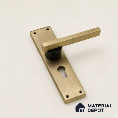 Ottr Stainless Steel Mortise Handle HA 00323 E Antique Brass Black Finish Plate Mount | 2 Years Warranty