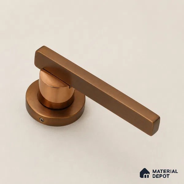 Ottr Stainless Steel Mortise Handle HA 00323 H PVD Rose Gold Dual Tone Finish Plate Mount | 2 Years Warranty