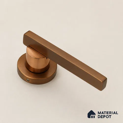 Ottr Stainless Steel Mortise Handle HA 00323 G PVD Rose Gold Dual Tone Finish Rose Mount | 2 Years Warranty