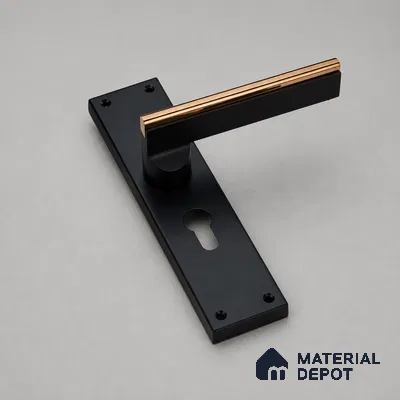 Ottr Stainless Steel Mortise Handle HA 00324 B Black PVD Rose Gold Finish Plate Mount | 2 Years Warranty