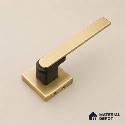 Ottr Stainless Steel Mortise Handle HA 00325 C Antique Brass Black Finish Plate Mount | 2 Years Warranty
