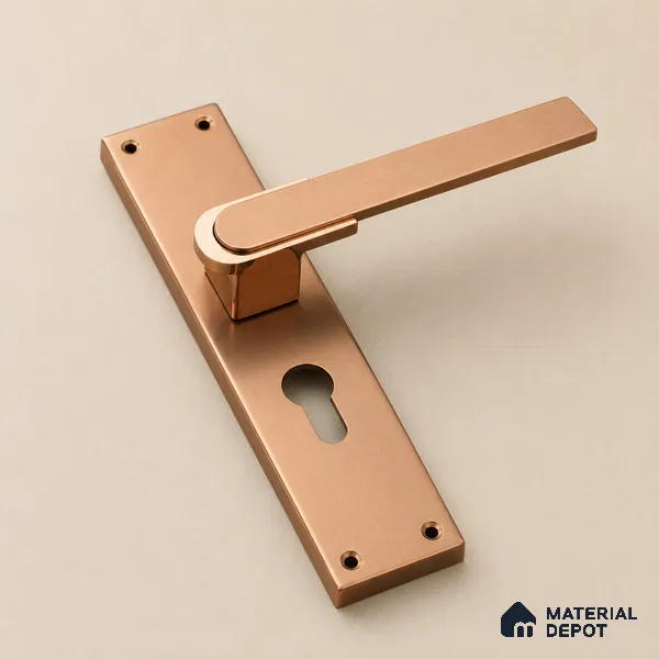 Ottr Stainless Steel Mortise Handle HA 00325 G PVD Rose Gold Dual Tone Finish Plate Mount | 2 Years Warranty