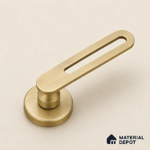 Ottr Stainless Steel Mortise Handle HA 00328 D Antique Brass Finish Plate Mount | 2 Years Warranty