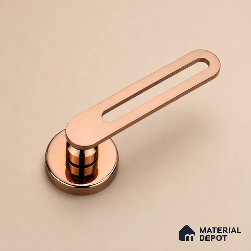 Ottr Stainless Steel Mortise Handle HA 00328 H PVD Rose Gold Finish Plate Mount | 2 Years Warranty
