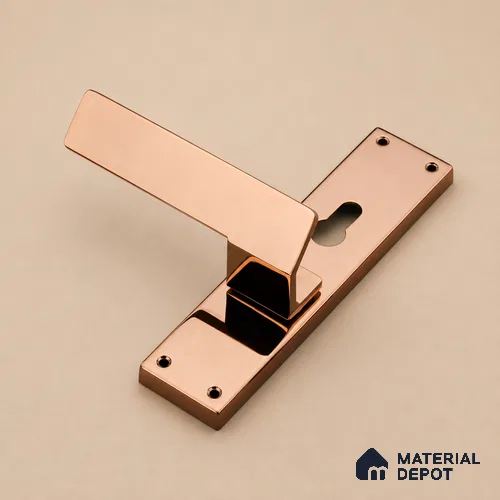 Ottr Stainless Steel Mortise Handle HA 00329 G PVD Rose Gold Finish Plate Mount | 2 Years Warranty