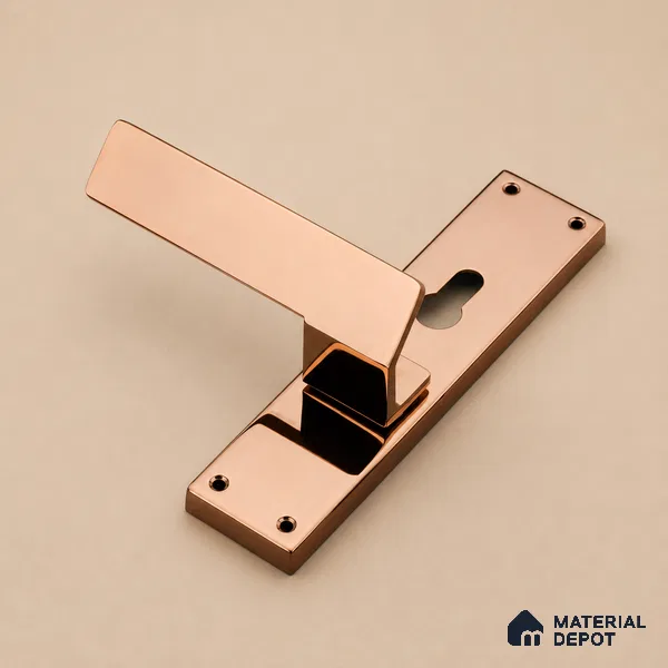 Ottr Stainless Steel Mortise Handle HA 00329 G PVD Rose Gold Finish Plate Mount | 2 Years Warranty