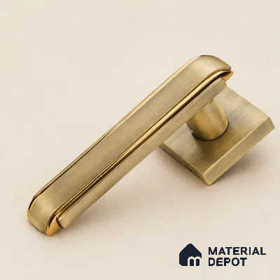 Ottr Zinc Mortise Handle HA 00330 C Antique Brass Gold Finish Rose Mount | 2 Years Warranty