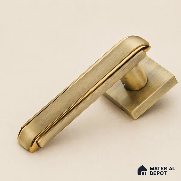 Ottr Zinc Mortise Handle HA 00330 C Antique Brass Gold Finish Rose Mount | 2 Years Warranty
