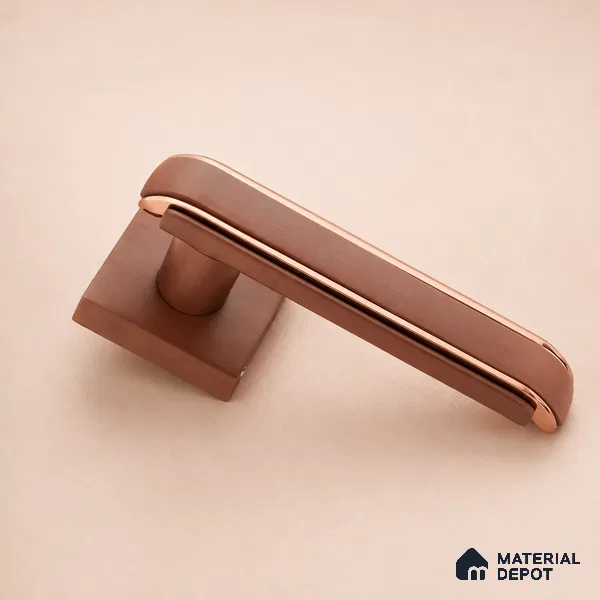 Ottr Zinc Mortise Handle HA 00330 D Bronze Rose Gold Finish Rose Mount | 2 Years Warranty