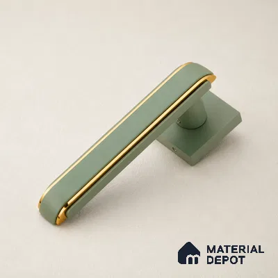 Ottr Zinc Mortise Handle HA 00330 B Green Gold Finish Rose Mount | 2 Years Warranty