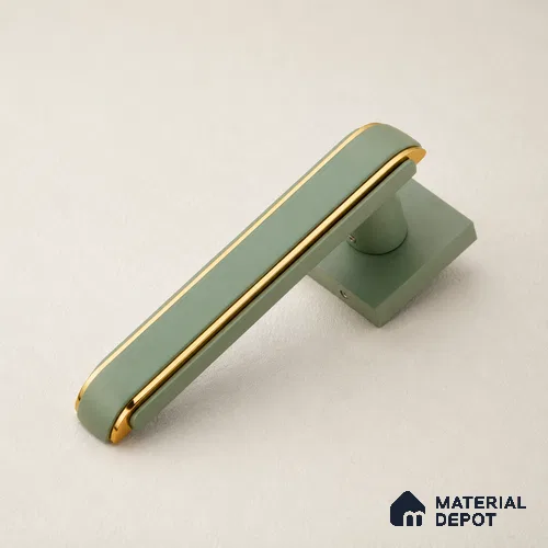 Ottr Zinc Mortise Handle HA 00330 B Green Gold Finish Rose Mount | 2 Years Warranty
