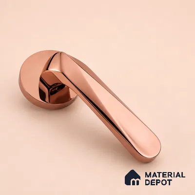Ottr Brass Mortise Handle HA 00331 D PVD Rose Gold Finish Rose Mount | 2 Years Warranty