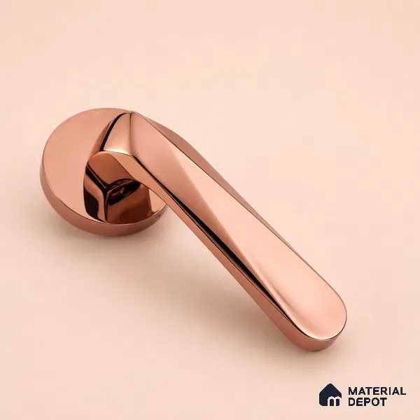 Ottr Brass Mortise Handle HA 00331 D PVD Rose Gold Finish Rose Mount | 2 Years Warranty