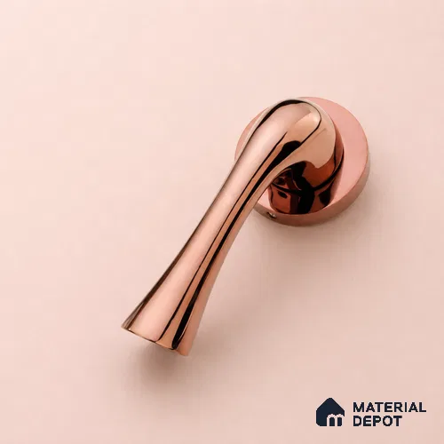 Ottr Brass Mortise Handle HA 00332 D PVD Rose Gold Finish Rose Mount | 2 Years Warranty
