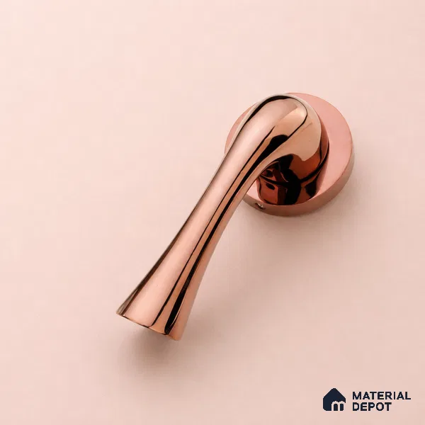 Ottr Brass Mortise Handle HA 00332 D PVD Rose Gold Finish Rose Mount | 2 Years Warranty