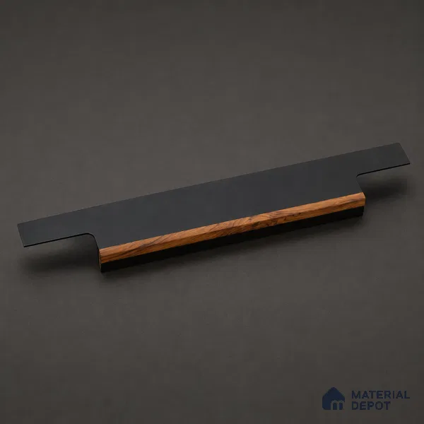Ottr Aluminium Profile Handle HA 00336 M Black Wood Finish - 18in | 2 Years Warranty