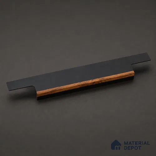 Ottr Aluminium Profile Handle HA 00336 N Black Wood Finish - 24in | 2 Years Warranty