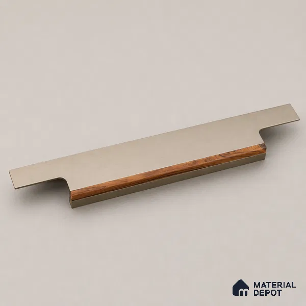 Ottr Aluminium Profile Handle HA 00336 P Champagne Wood Finish - 8in | 2 Years Warranty