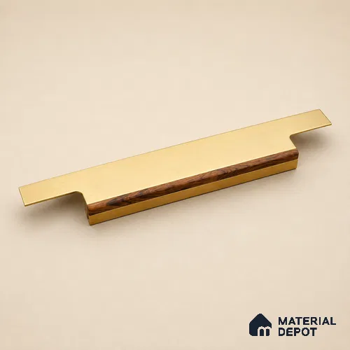 Ottr Aluminium Profile Handle HA 00336 B PVD Gold Wood Finish - 12in | 2 Years Warranty