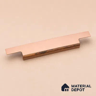 Ottr Aluminium Profile Handle HA 00336 H PVD Rose Gold Wood Finish - 18in | 2 Years Warranty