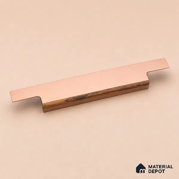 Ottr Aluminium Profile Handle HA 00336 I PVD Rose Gold Wood Finish - 24in | 2 Years Warranty