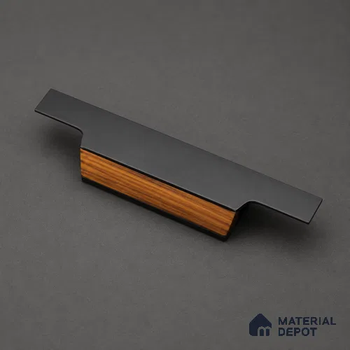 Ottr Aluminium Profile Handle HA 00337 M Black Wood Finish - 18in | 2 Years Warranty