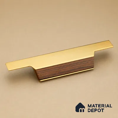 Ottr Aluminium Profile Handle HA 00337 D PVD Gold Wood Finish - 24in | 2 Years Warranty