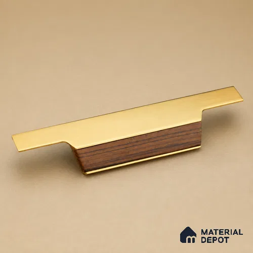 Ottr Aluminium Profile Handle HA 00337 D PVD Gold Wood Finish - 24in | 2 Years Warranty