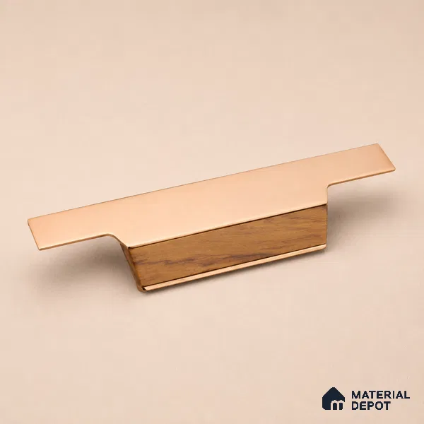 Ottr Aluminium Profile Handle HA 00337 H PVD Rose Gold Wood Finish - 18in | 2 Years Warranty