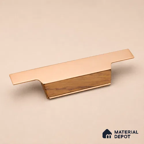 Ottr Aluminium Profile Handle HA 00337 F PVD Rose Gold Wood Finish - 8in | 2 Years Warranty