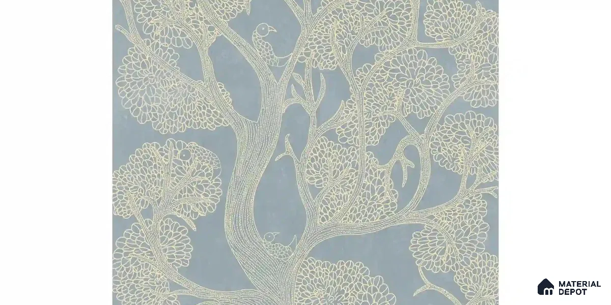 Suhani Indian Madhubani Art light Blue Handmade (Customised Wallpaper)