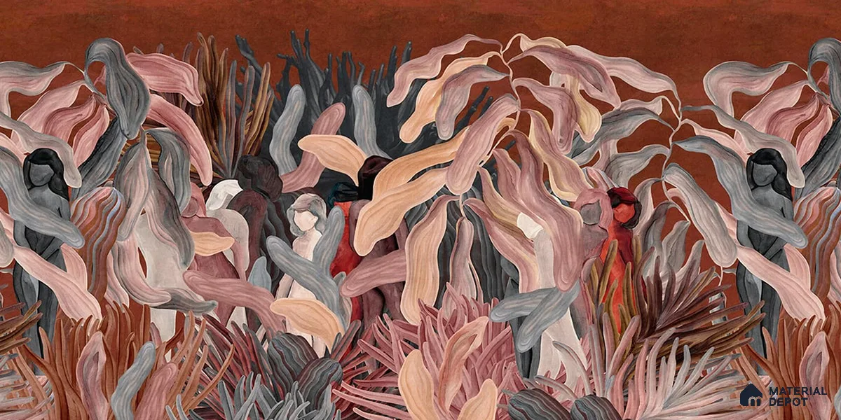 Enchanting Nymphs of Nature Art Sandstone (Customised Size Wallpaper)