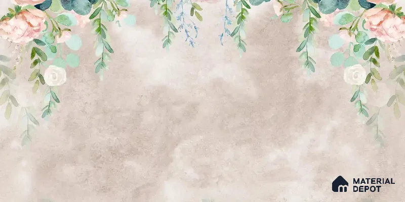 Water Color Look Hanging Floral for Bedrooms Pink Canvas (Customised Wallpaper)
