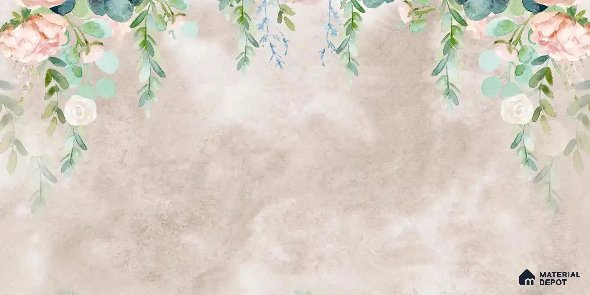 Water Color Look Hanging Floral for Bedrooms Pink Canvas (Customised Wallpaper)