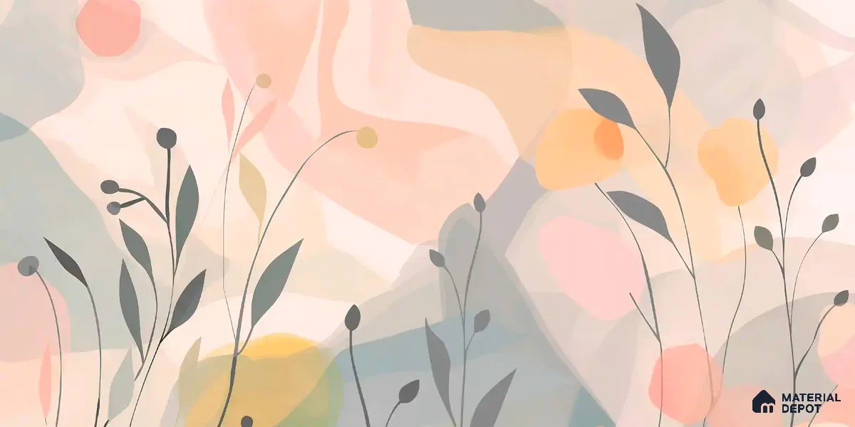 Pastel Paradise Abstract Pattern for Room Pink Soft Feel (Customised Wallpaper)