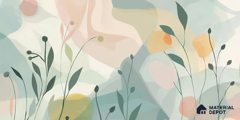 WP 03655 C | Pastel Paradise Abstract Pattern for | Multicolour Pastel Blob Leaves Abstract Look Wallpaper Handmade (Customised Size)
