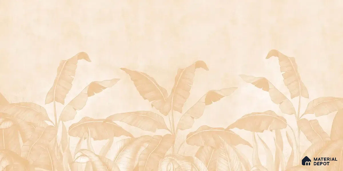 Tropical Forest, Digitally Painted Yellow Color Soft Feel (Customised Wallpaper)