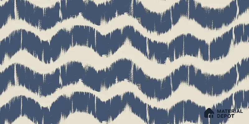 Indigo Waves Blue Modern Abstract for Walls Handmade (Customised Wallpaper)